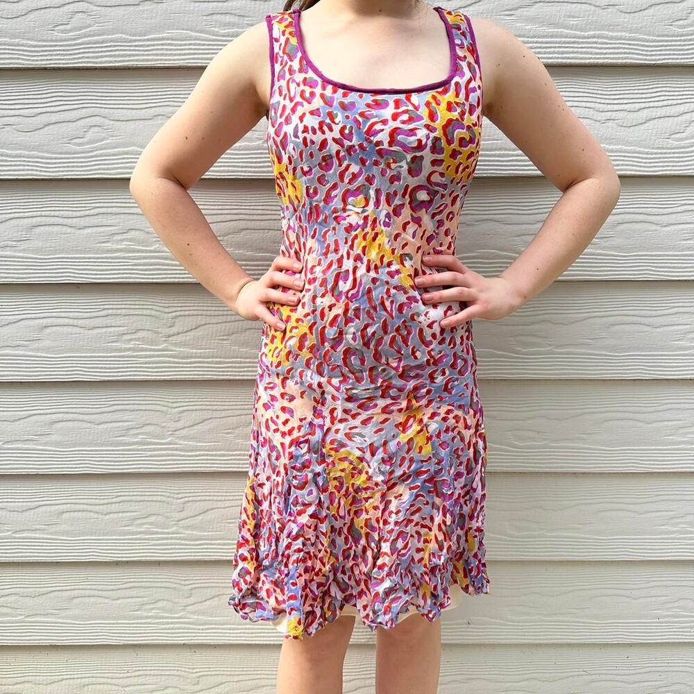 Paradise Plus NY Color Leopard Abstract Print Plus Size Dress